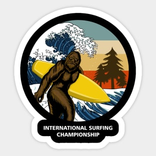 Retro Bigfoot international sufing championship Sticker